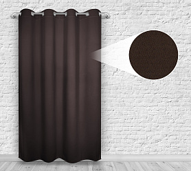Шторы Премиум коричневые на люверсах блэкаут