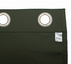 Шторы Премиум темно-зеленые на люверсах блэкаут