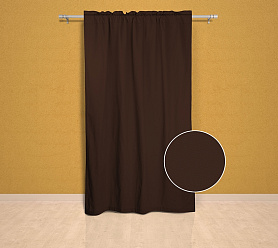 Шторы Эконом шоколад на кулиске с гребешком недорогие
