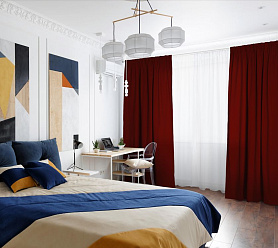 Шторы Эконом бордовые на тесьме недорогие