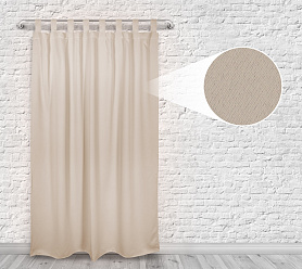 Шторы Премиум бежевые на петлях на липучках блэкаут