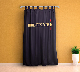 Шторы Премиум с логотипом на петлях без липучек блэкаут