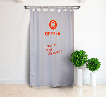 Штора Премиум с логотипом блэкаут