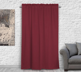 Шторы Премиум рубиновые на кулиске с гребешком блэкаут