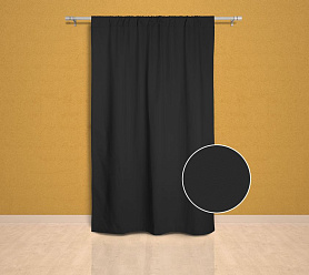 Шторы Эконом черные на кулиске недорогие