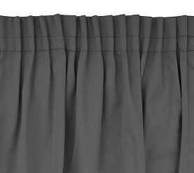 Шторы Стандарт серые на тесьме в спальню и гостиную