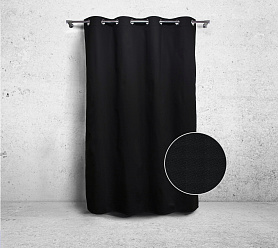 Шторы Стандарт черные на люверсах в спальню и гостиную