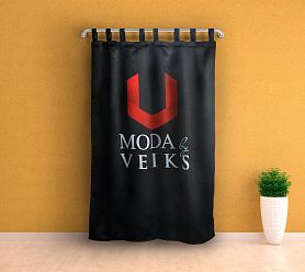 Шторы Премиум с логотипом на петлях без липучек блэкаут