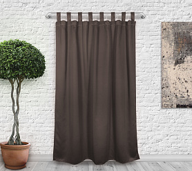 Шторы Премиум светло-коричневые на петлях без липучек блэкаут