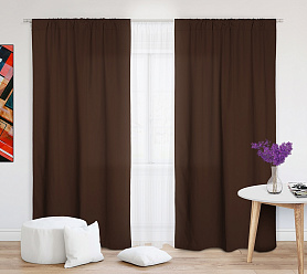 Шторы Эконом шоколад на кулиске недорогие