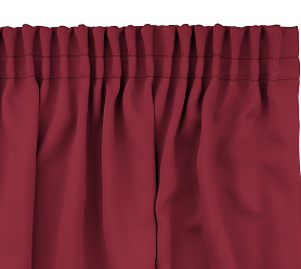 Шторы Премиум красные на тесьме блэкаут