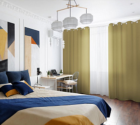 Шторы Эконом бежевые на люверсах недорогие