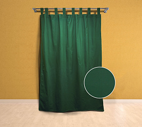 Шторы Эконом зеленые на петлях без липучек недорогие