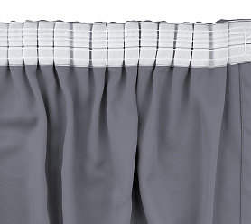Шторы Премиум серые на тесьме блэкаут