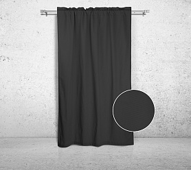 Шторы Стандарт темно-серые на кулиске с гребешком в спальню и гостиную