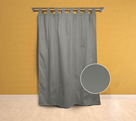 Шторы Эконом светло-серые на петлях на липучках недорогие