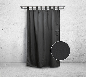 Шторы Стандарт темно-серые на петлях без липучек в спальню и гостиную