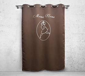 Шторы Премиум с логотипом на люверсах блэкаут