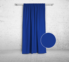 Шторы Стандарт синие на тесьме в спальню и гостиную