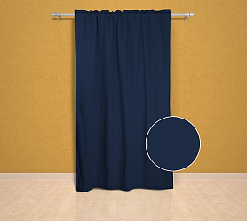 Шторы Эконом синие на кулиске с гребешком недорогие