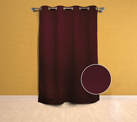 Шторы Эконом бордовые на люверсах недорогие