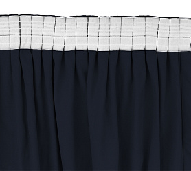 Шторы Стандарт темно-синие на тесьме в спальню и гостиную
