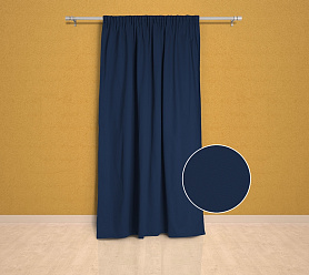 Шторы Эконом синие на тесьме недорогие