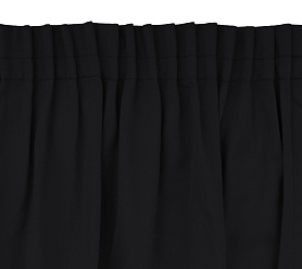 Шторы Стандарт черные на тесьме в спальню и гостиную