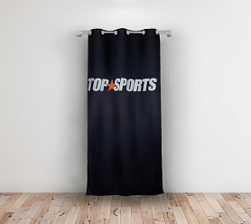 Шторы Премиум с логотипом на люверсах блэкаут