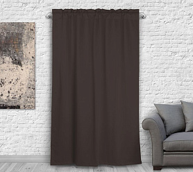 Шторы Премиум коричневые на кулиске с гребешком блэкаут
