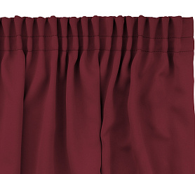 Шторы Премиум рубиновые на тесьме блэкаут