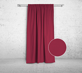 Шторы Стандарт бордовые на тесьме в спальню и гостиную