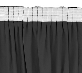 Шторы Стандарт темно-серые на тесьме в спальню и гостиную