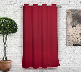 Шторы Премиум красные на люверсах блэкаут