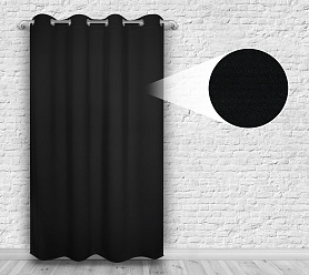 Шторы Премиум черные на люверсах блэкаут