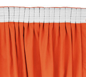 Шторы Стандарт оранжевые на тесьме в спальню и гостиную