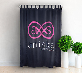 Шторы Премиум с логотипом на петлях без липучек блэкаут