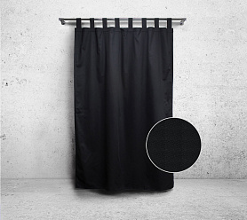 Шторы Стандарт черные на петлях без липучек в спальню и гостиную