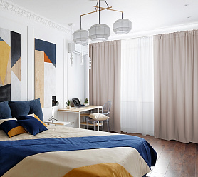 Шторы Премиум бежевые на кулиске блэкаут