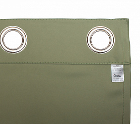 Шторы Премиум зеленые на люверсах блэкаут