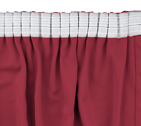 Шторы Премиум красные на тесьме блэкаут
