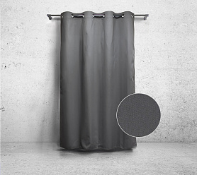 Шторы Стандарт серые на люверсах в спальню и гостиную