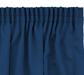 Шторы Премиум темно-синие на тесьме блэкаут