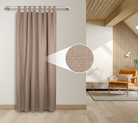 Штора Премиум Рогожка v03 с креплением Петли блэкаут