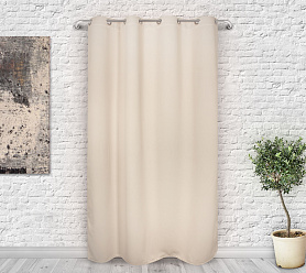 Шторы Премиум кремовые на люверсах блэкаут