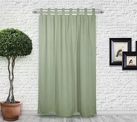 Шторы Премиум зеленые на петлях без липучек блэкаут