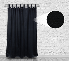 Шторы Премиум черные на петлях на липучках блэкаут