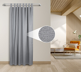 Штора Премиум Рогожка v02 с креплением Петли с липучкой блэкаут