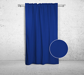 Шторы Стандарт синие на кулиске с гребешком в спальню и гостиную