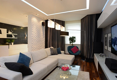 Шторы в гостиную интерьер – Вельвет-ПРО